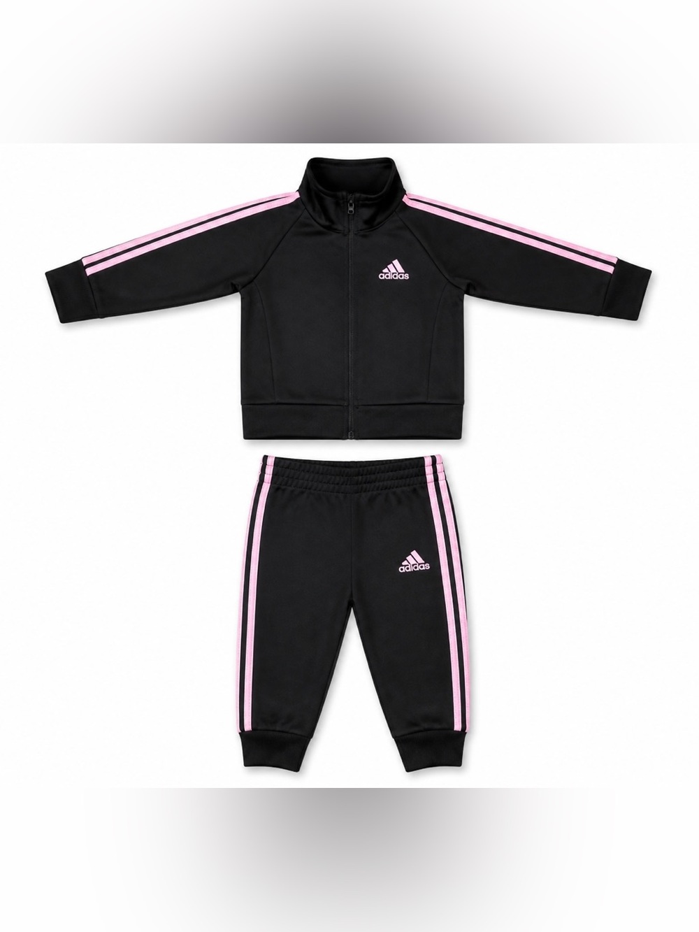 adidas Baby Girl Black and Pink Track Suit